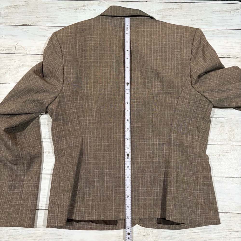 Rafaella 12 Petite Brown Plaid 2 Piece Blazer & Pant Suit - Picture 6 of 13